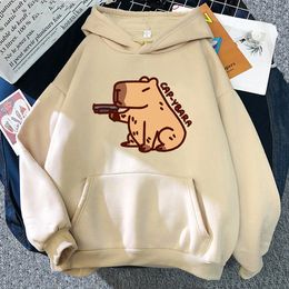 Men's Hoodies Sweatshirts Funny Capybara Printed Autumn Kawaii Cute Graphic Hoody Clothes Winter Long Sleeves Oversized Hooded 230720