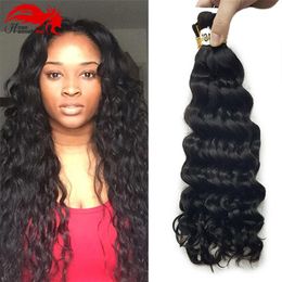 bulk human hair for braiding Hannah HAIR Micro Braiding Super Bulk Style 1 Pack 3 Bundles or 4 Bundles Deep Curly Natural Black 2424