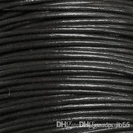 Whole 2mm Coffee Black shiping Genuine Round 100% COW Real Leather Jewelry Cord String For Bracelet & Necklace e323k