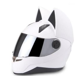 Motorcycle Helmets Brand Men Women Personality Helmet Capacete DOT White Full Face Racing1271A