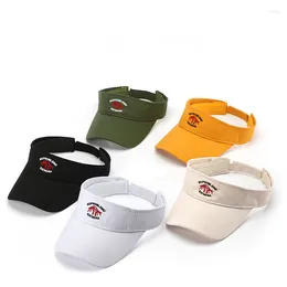 Ball Caps Summer Leisure Sports Curved Eaves Cap Trendy Men's Coconut Tree Washed Roomless Baseball Sunscreen Women's Empty