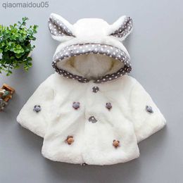 New Baby Fleece Fur Cloak Jacket Newborn Girls Coat Infant Outerwear Toddler Winter Autumn 21-009 L230712