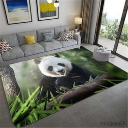 Carpets Panda Print Bamboo Pattern Door Mat Non-slip Mat Door Mat Carpet Bedroom Living Room Home Decor R230720