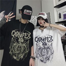 Men's T-Shirts Summer Goth Female Tee Aesthetic Loose men and womenT-shirt Punk Dark Grunge Streetwear gothic Top T-shirts Harajuku y2k Clothes 230719