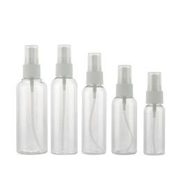 Portable Clear Travel Empty Spray Bottles 10ml 20ml 30ml 50ml 60ml 80ml 100ml Plastic PET Cosmetic Perfume Atomizer Vial DHL Free Shipp Miml