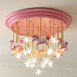 Children's Cartoon led Ceiling Lamp Living Room Bedroom Ceiling Light Nordic Net Red Fixtures For Study Kindergarten198t