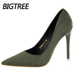 Sandals Plus Size 43 Woman Pumps Suede Classic Pumps 2021 New High Heels Stiletto Ladies Shoes Fashion Office Shoes Women Basic Pump L230720