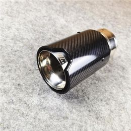 1 Piece Car Muffler Single Exhaust Tail Pipe For M2 M3 M4 OUT 92MM Glossy Carbon Fibre With M Logo348Z