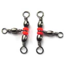 200 pieces 3 way Barrel Swivel Stainless Barrel Triple Swivels Bass Fly Fishing Tackle carp Fishing Swivel Snap255n