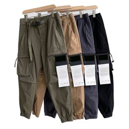 Men's Pants Drawstring Cargo Men Spring Autumn Pocket Belt Outwear Streetwear Casual Loose Sports Overalls Straight Trousers MA237 230720