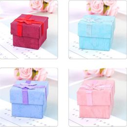 High Quality Jewellery Storage Paper Box Multi Colours Ring Stud Earring Packaging Gift Box For Jewellery 4 4 3 cm 120pcs lot265b