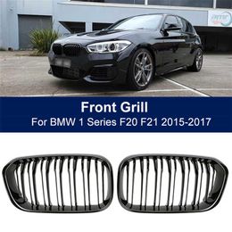 Front Bumper Kidney Grill Double Slat Racing Sport Grille Fit For BMW F20 F21 LCI 120i 1Series 2015 Car Accessories256f