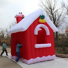 Christmas Inflatable House For Christmas LED Stage Event Decor Inflatables Supplier 2019 Nightclub Parade Clearance291t