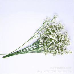 Decorative Flowers 1pc Long Stem Artificial Babies Breath Plastic Bouquets Faux Flower Stems Fake Gypsophila Plants