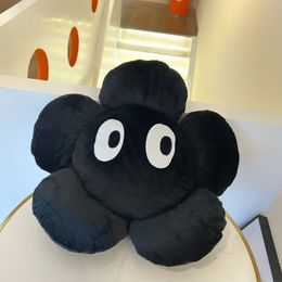 Plush Pillows Cushions 60cm Cartoon Kawaii Big Eyes Flower Cushion Pillow Black Flower Soft Chair Cushion Sofa Bedside Pillow Living Room Home Decor 230719