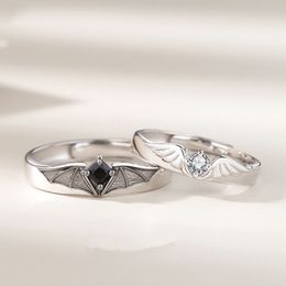 Fashion Angel Demon Couple Rings Design Creativity Personality Wing Adjustable Ring For Women Men Lovers Jewelry Gift