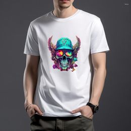 Men's T Shirts WSFEC S-4XL Oversized Shirt Short Sleeve Fashion Skull Print Loose Summer Outdoor Sport Casual Cotton Breathable Graphic Top