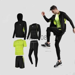 Men's Tracksuits New Summer Running Set Men Sports Suit Gym Fitness Clothing Compression Basketball Running Jogging Training Underwear Sportswear J230720