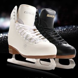 Inline Roller Skates Winter Adult Genuine Leather Professional Thermal Warm Thicken Ice Figure Skates Shoes With Ice Blade Waterproof Comfortable HKD230720