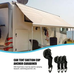 Hooks 4Pcs Car Tent Suction Cups Buckle Side Round/Triangular Awning Anchors Outdoor Camping Suckers Anchor Securing Hook