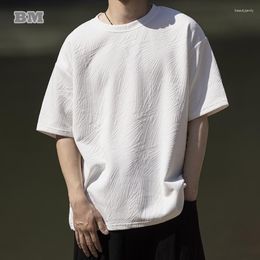 Men's T Shirts Summer Chinese Style Solid Color Oversize Shirt Men Clothing Plus Size Short Sleeve Tee Simple Vintage Loose Black Tops Male