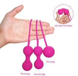 Vibrators 3 piecesset safety silicone ball trainer Pelvic floor muscle Perinee tighten Sex toy female vaginal geisha 230719