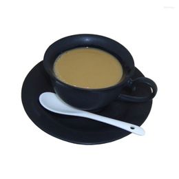 Cups Saucers Black Ceramic Coffee Cup And Saucer Set European Cappuccino Nora 175cc