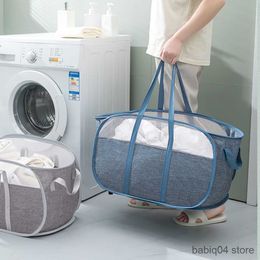 Storage Baskets Foldable Laundry Basket Space-saving Waterproof Clothes Storage Bag For Living Room