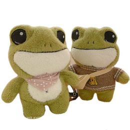 Puppets Frog Doll Cute Cartoon Plush Toy Creative Dress Up Accompany Sleeping Pillow Girls Birthday Home Decoration Ornaments 230719