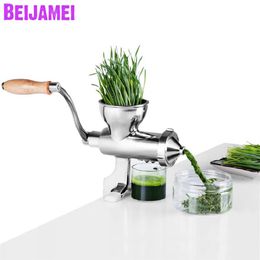 BEIJAMEI Whole Manual Wheatgrass juicer Stainless Steel fruit vegetable citrus juice extrator wheat grass slow juicer260G