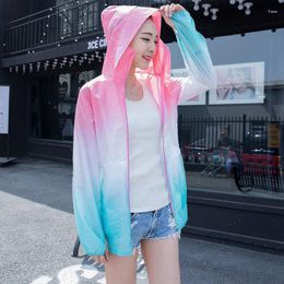 Women's Jackets 2023 Women Summer Long Sleeve Hooded Female Casual Sunscreen Clothing Ladies Thin UV Protection Short Coats T111