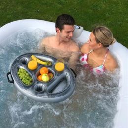 Inflatable Spa Bar Tub Spas Floating Drinks and Food Holder Tray Life Range246e