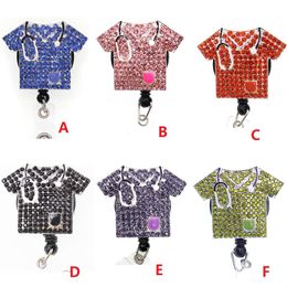 Key Rings Medical Multi-color Scrub Life Rhinestone Retractable ID Holder For Nurse Name Accessories Badge Reel With Alligator Cli2784