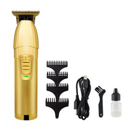 New 8148 Powerful Magic Metal Hair Clipper USB Electric Razor Men Steel Head Shaver Hair Salon or Home Trimmer Gold276n