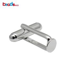 Beadsnice 925 Sterling Silver Cufflink Blanks Mens Jewellery Handmade Cufflink Findings with Flat Pad DIY for him ID34587273U