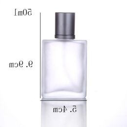Frosted Clear Refillable Glass Spray Bottles 50ml with Mist Sprayer for Perfume Aromatherapy Ptmad