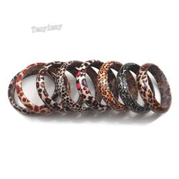 Whole 24pcs Lot Acrylic Leopard Bangles Fit Promotion 3003