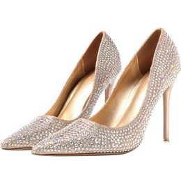 Luxury Gold Silver Crystal Women Designer Shoes High Heels Fashion Bling Bridal Shoes Pointed Toe for Wedding Real Picture Ladies 171j