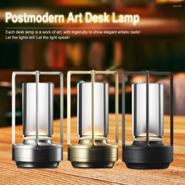 Table Lamps LED Cordless Lamp Industrial Style Metal Desk Outdoor Camping Atmosphere Light Creative Night Lights For Bar Decor