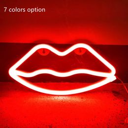 LED Neon Signs Lips Night Lights With Hanger 37 5 13 5cm 15days-222d