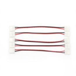 10mm 8mm 2 Pin Single Colour 5050 LED Strip Connector Soldering Connecting Wire With Led PCB Connector295S