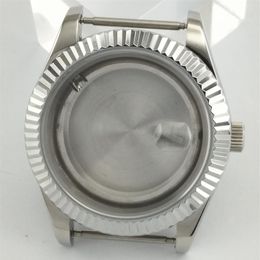 41mm Sapphire Glass Polished Silver Colour Stainless Steel Watch Case Fit ETA 2824 2836 Miyota 8205 8215 821A 82 Series Movement P299s