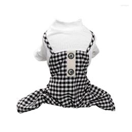 Dog Apparel Plaid Puppy Clothes Romper For Small Dogs Girl Overalls Jumpsuits