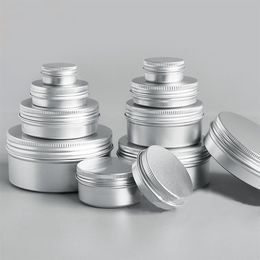 50pcs lot 5g 10g 15g 20g 30g 50g Aluminium Cream Jar Pot Nail Art Makeup Lip Gloss Empty Cosmetic Metal Tin Containers box336u