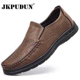 Dress Shoes Handmade Leather Men Loafers Summer Hollow Out Breathable Men Shoes Casual Luxury Designer Slip on Male Driving Shoes Sneakers L230720