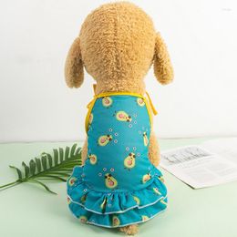Dog Apparel Cute Pet Dress Printed Slip Skirt Ultra Thin And Breathable Cat Clothing Small Dogs Costume Summer