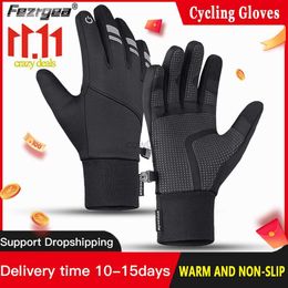 Cycling Gloves Winter Sports Plus Velvet Warm Gloves For Men And Women Touch Screen Ski Cycling Bicyc Riding Cold-Proof Outdoor Gloves HKD230720