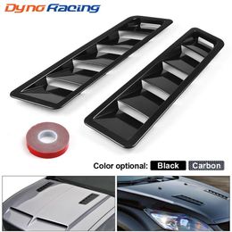 17X5 Inch Universal Car Air intake Scoop Bonnet Hood Vent Louvre Cooling Panel Trim Set Matte Black ABS 2PCS208L