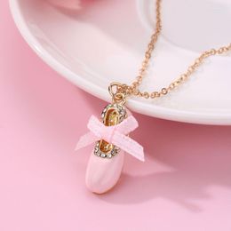 Chains Luoluo&baby 1 Pcs Cute Ballet Shoes Pendant Necklace For Kids Girls Friendship BFF Necklaces Friend Jewelry Gifts