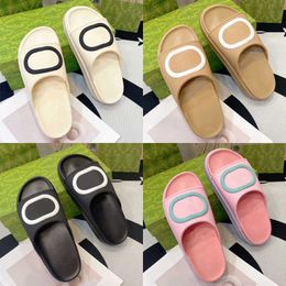 New Slipper Womens Platform Sandalo Uomo Rubber Fashion Designer Slides Slip On Pantofole Scarpe da spiaggia estive Pantofole Sandali con plateau per ragazze Fondo spesso NO354